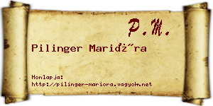 Pilinger Marióra névjegykártya